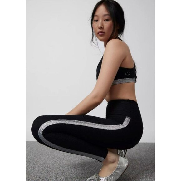 BEYOND YOGA SPACEDYE SHINE ON HIGH WAIST DARKEST NIGHT BLACK MIDI LEGGINGS M - Picture 2 of 9